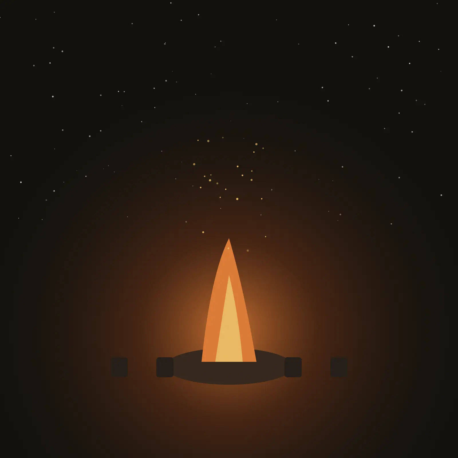Bonfire with friends at night